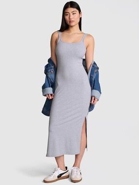 NWT VS PINK ALL-DAY SOFT RIB BODYCON MIDI DRESS